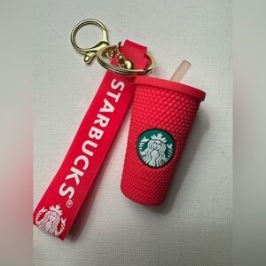 New Starbucks tumbler keychain -hot pink